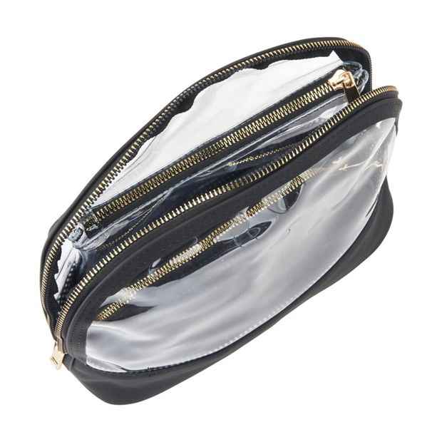 3 Piece Makeup Bag Set, Black - OXX Cosmetics