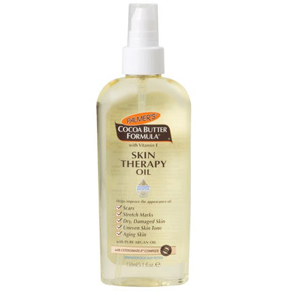 Palmer's Cocoa Butter Formula Skin Therapy Oil 150ml - Cocoa Butter, Vitamin E, Argan Oil, Rosehip Oil, Sunflower Seed Oil and Sesame Oil