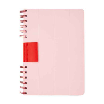 A5 Spiral Notebook - Pink, Debossed Cover