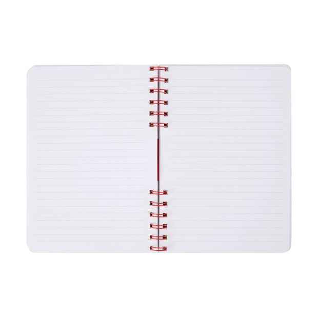 A5 Spiral Notebook - Pink, Debossed Cover