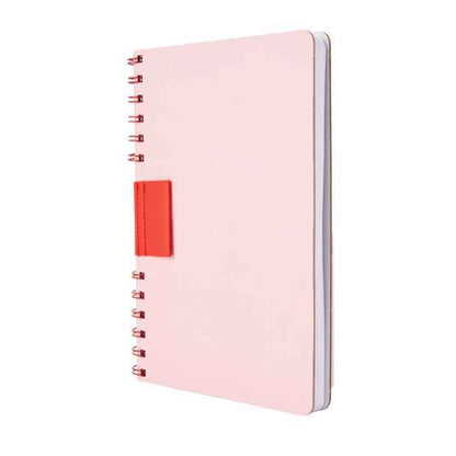 A5 Spiral Notebook - Pink, Debossed Cover