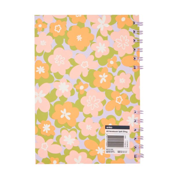 A5 Split Notebook  Ditsy - Anko