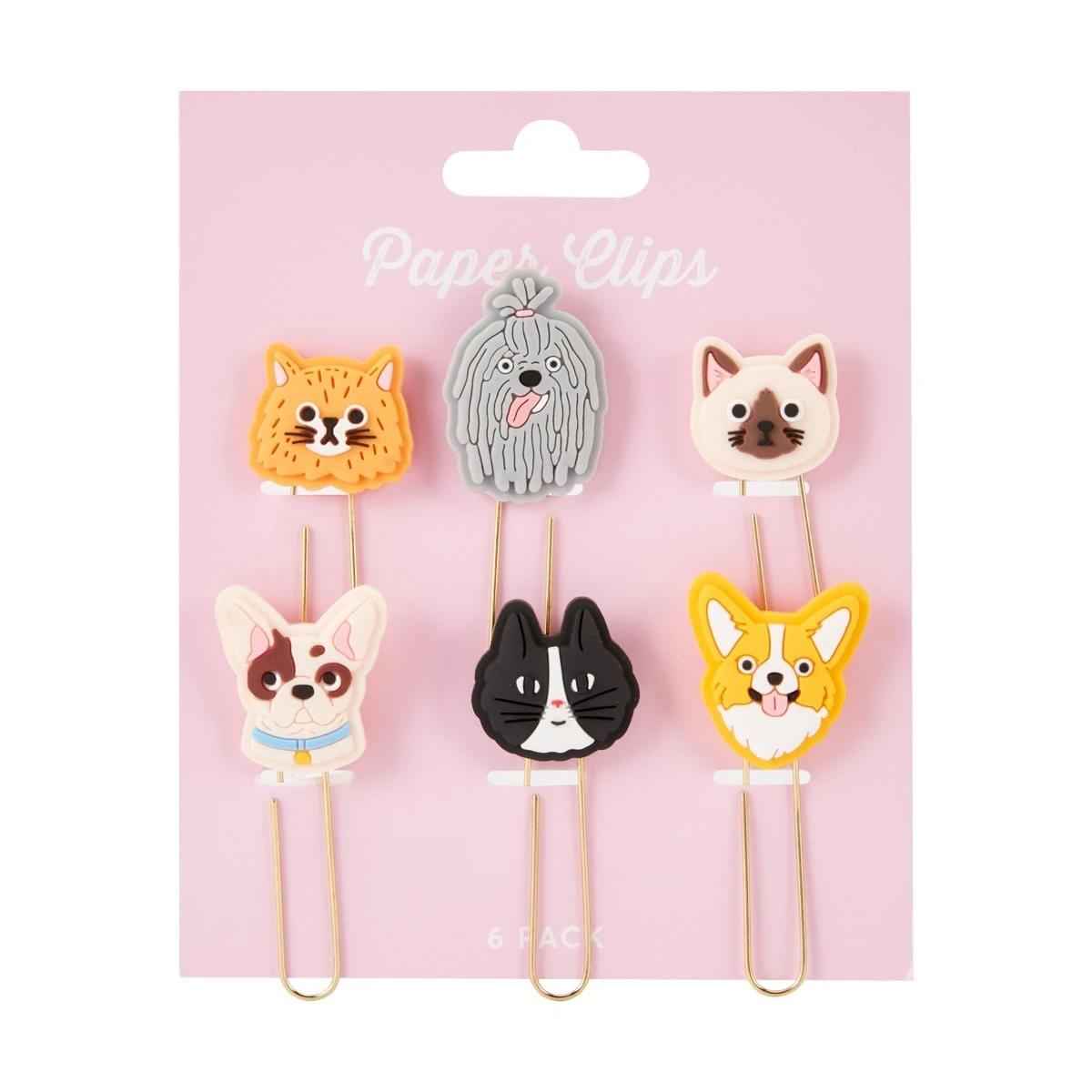 6 Pack Paper Clips - Pet Animal