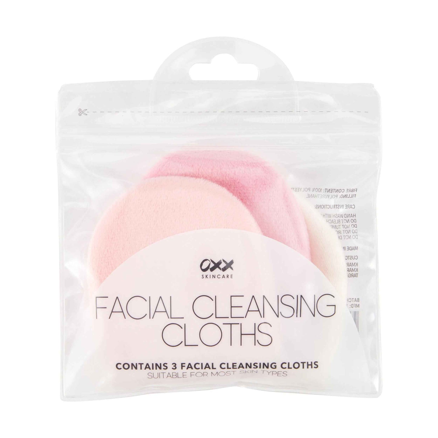 OXX Skincare 3 Pack Facial Cleansing Cloths - Pink