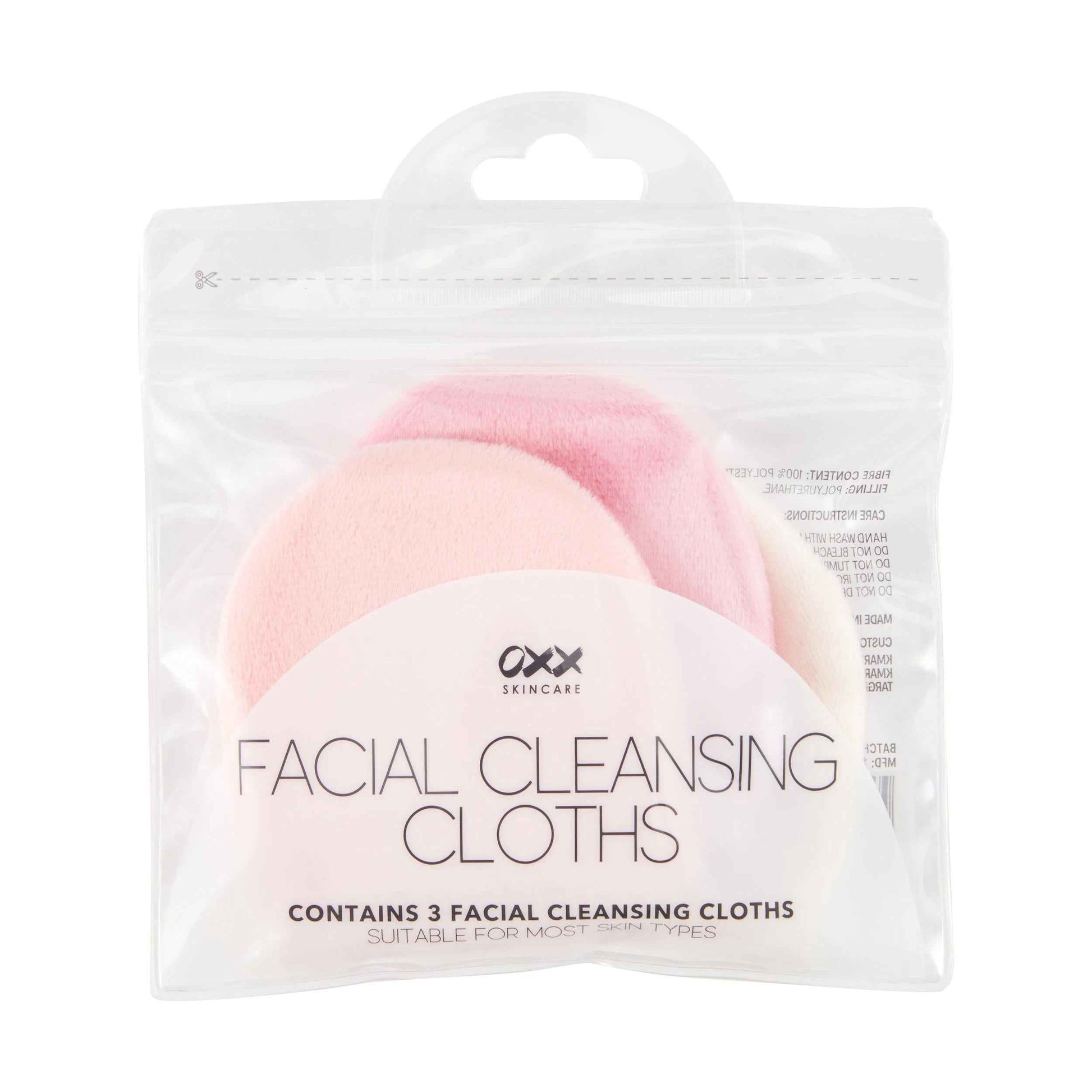 OXX Skincare 3 Pack Facial Cleansing Cloths - Pink