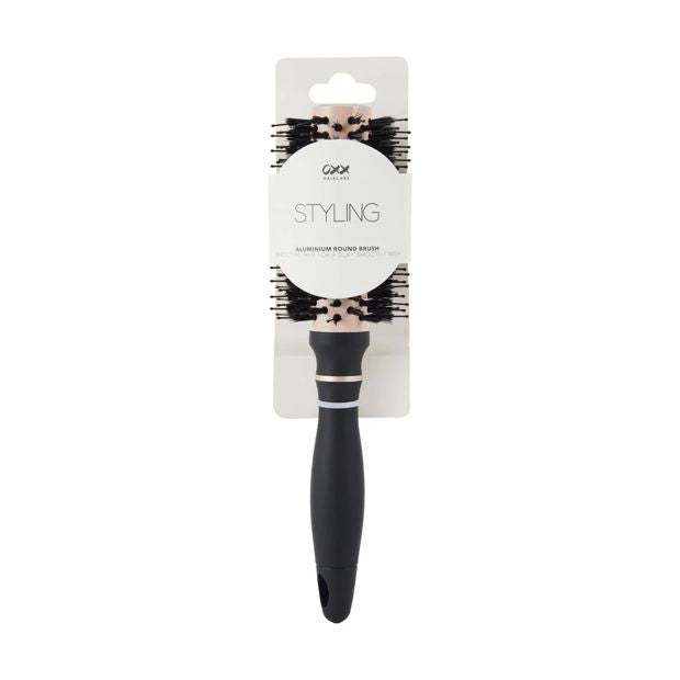 Styling Aluminium Round Brush, Medium, Black - OXX Haircare