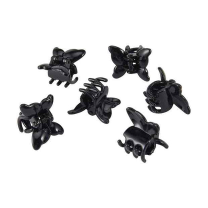 6 Piece Black Butterfly Mini Claw Hair Clips - OXX Haircare