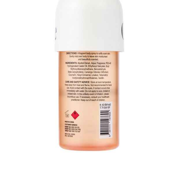 Vanille Body Mist 170ml, Vanilla, Almond and Sandalwood - OXX Fragrance