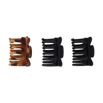 3 Piece Black and Tort Claw Hair Clips - OXX Haircare