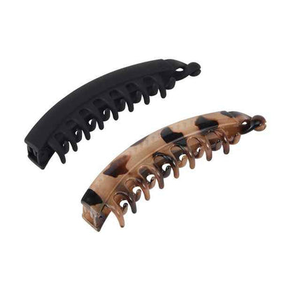 2 Piece Banana Clips, Black and Tort - OXX Haircare