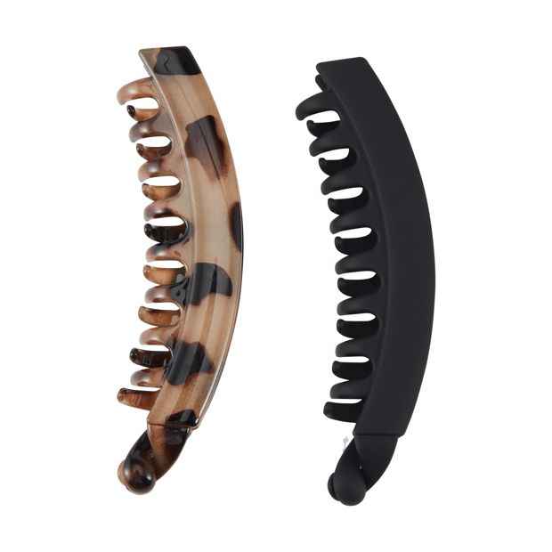 2 Piece Banana Clips, Black and Tort - OXX Haircare
