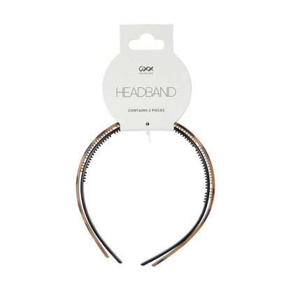 2 Piece Headband, Black and Tort - OXX Haircare