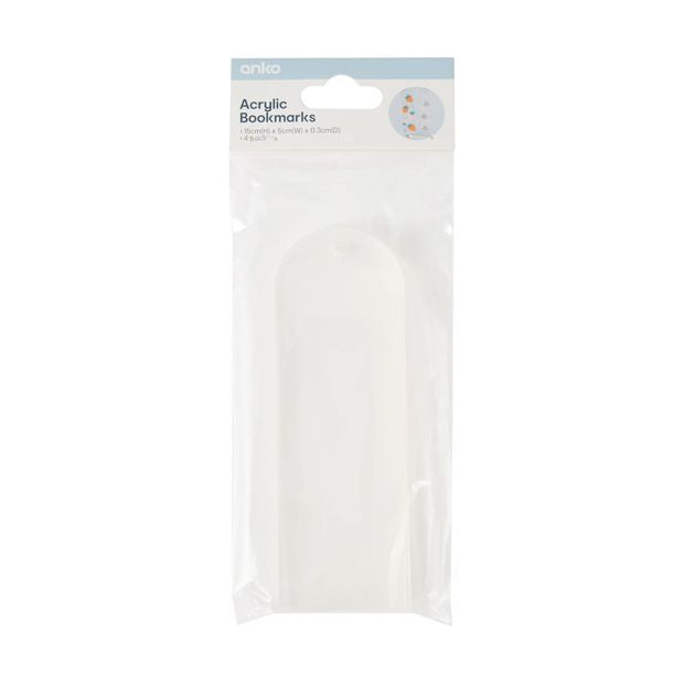 4 Pack Acrylic Bookmarks - Anko