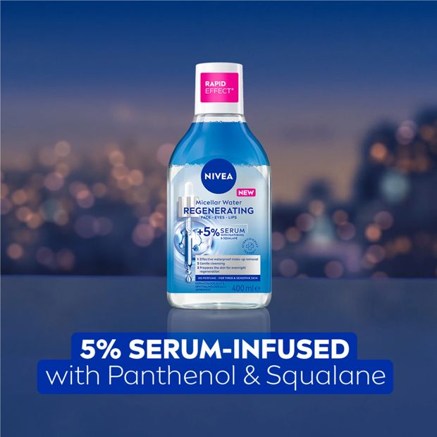 Nivea Regenerating Micellar Water 400ml - 5% Serum with Panthenol and Squalane