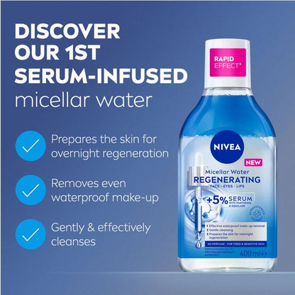 Nivea Regenerating Micellar Water 400ml - 5% Serum with Panthenol and Squalane