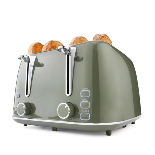 4 Slice Retro Toaster  Green - Anko