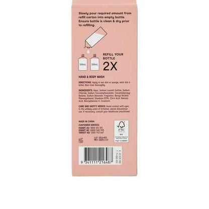 OXX Bodycare Hand and Body Wash Refill 1L - Vanilla and Almond Scented