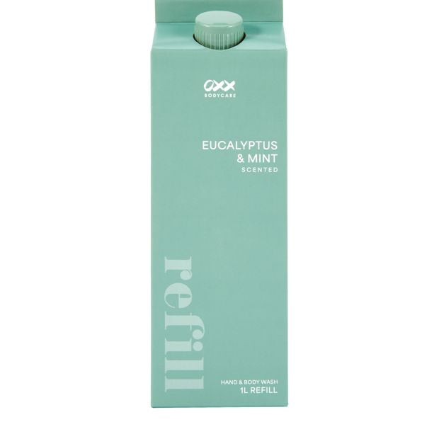 OXX Bodycare Hand and Body Wash Refill 1L- Mint and Eucalyptus