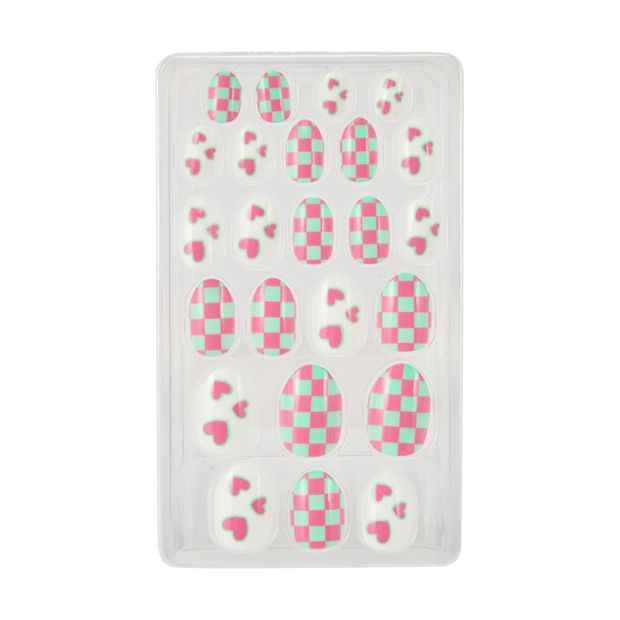 Pack Pre-Glued Stick On Nails  Almond Shape  Glow in the Dark - OXX Junior