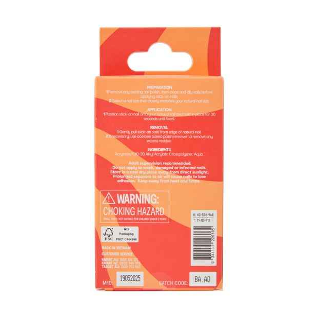 Pack Pre-Glued Stick On Nails  Almond Shape  Glow in the Dark - OXX Junior