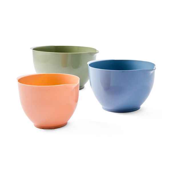 Set of 3 Plastic Mixing Bowls - Anko