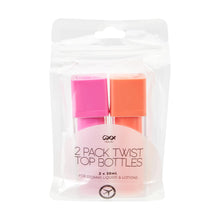 OXX Travel 2 Pack Twist Top Bottles - Rose Red and Orange