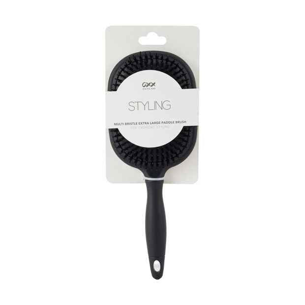 Styling Multi Bristle Extra Large Paddle Brush, Black - OXX Haircare