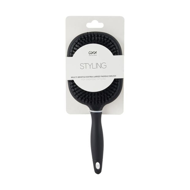 Styling Multi Bristle Extra Large Paddle Brush, Black - OXX Haircare