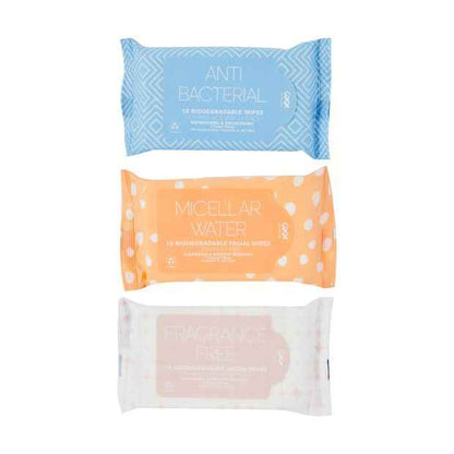 30 Piece Biodegradable Travel Wipes Pack - OXX Skincare