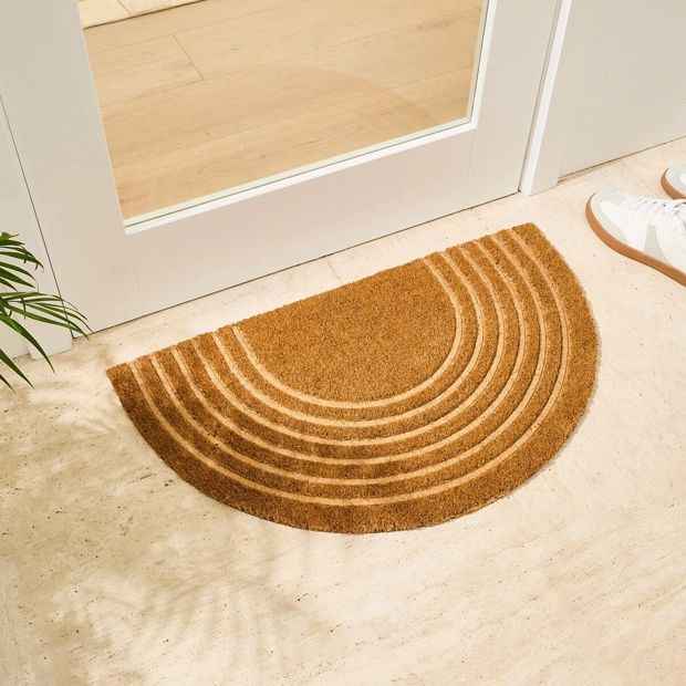 Anko Embossed Semi Circle Door Mat - 75cm x 45cm