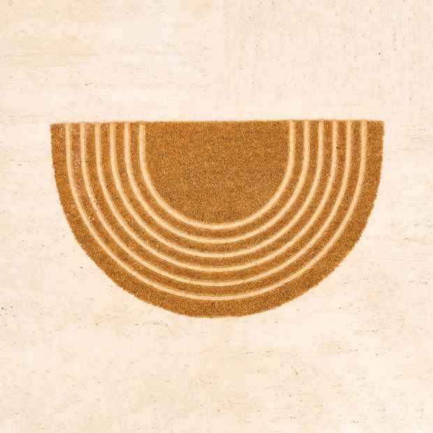 Anko Embossed Semi Circle Door Mat - 75cm x 45cm