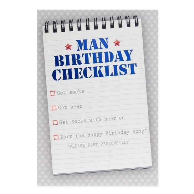 Connections from Hallmark Birthday Card - Man Birthday Checklist