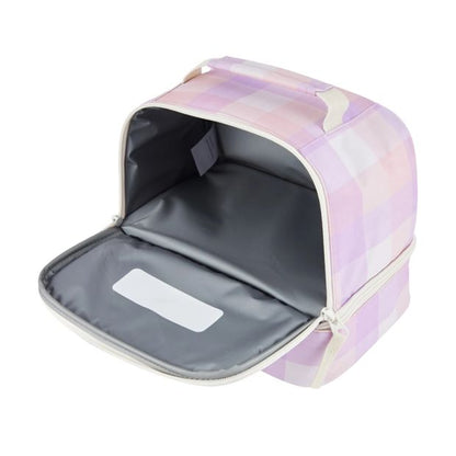Lilac Check Insulated Twin Deck Lunch Bag - Anko