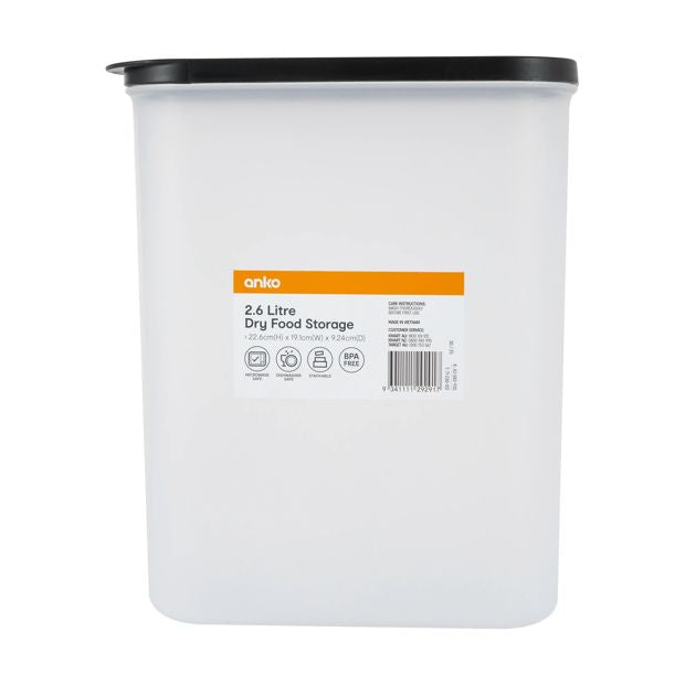 2.6 Litre Dry Food Storage - Anko