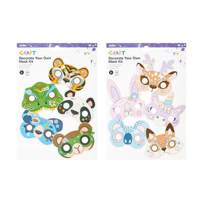 22 Piece Decorate Your Own Mask Kit Assorted - Anko