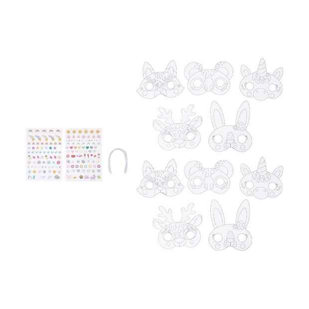 22 Piece Decorate Your Own Mask Kit  Assorted - Anko