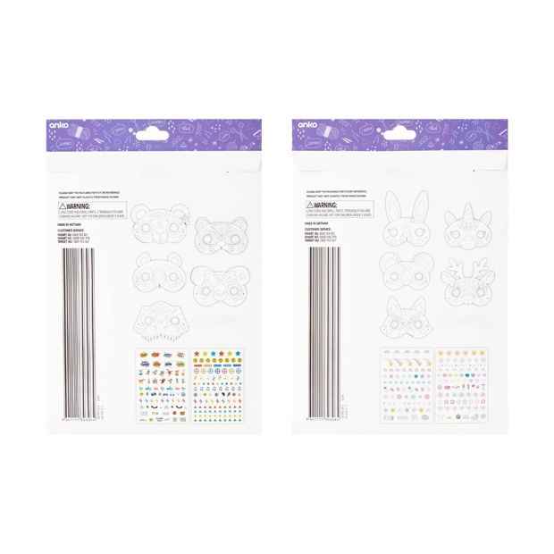 22 Piece Decorate Your Own Mask Kit  Assorted - Anko