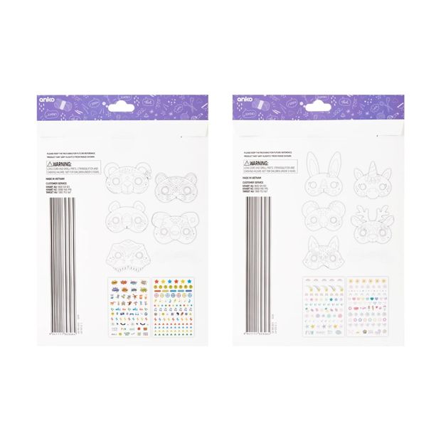 22 Piece Decorate Your Own Mask Kit Assorted - Anko