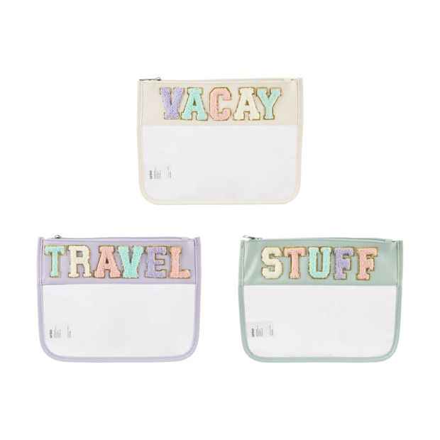 3 Piece Letter Pouch, Clear - Anko