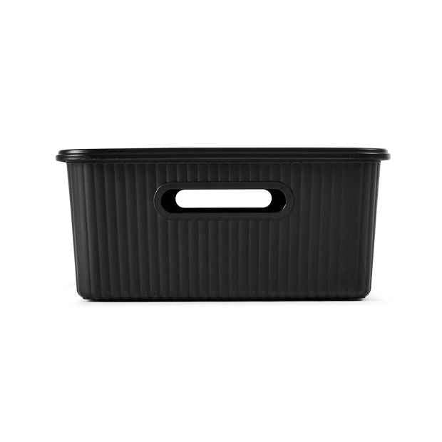 11L Ribbed Container, Black - Anko