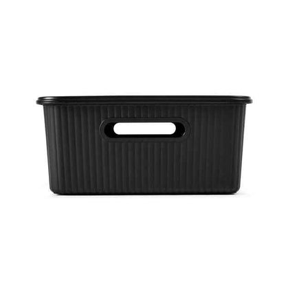 11L Ribbed Container, Black - Anko