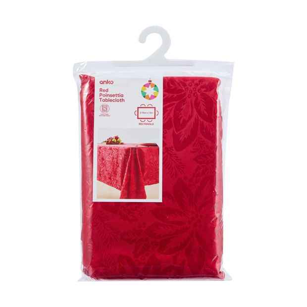 Red Poinsettia Tablecloth - Anko