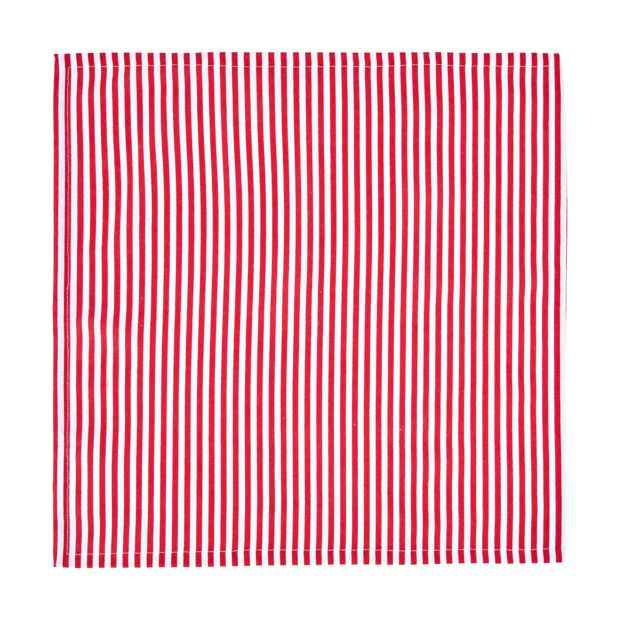 4 Pack Red Stripe Napkins - Anko
