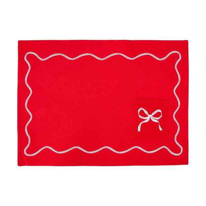 Red Bow Placemat with Cutlery Pocket - Anko