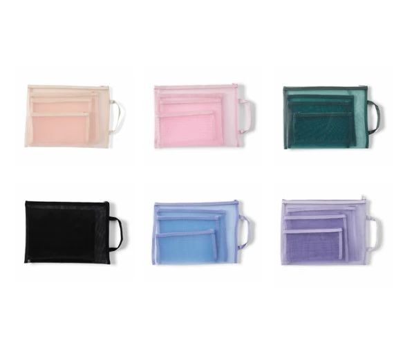 4 Piece Mesh Pouches, Assorted - Anko