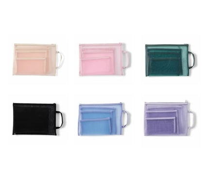 4 Piece Mesh Pouches, Assorted - Anko