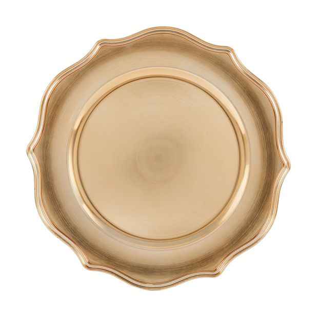 Gold Look Wavy Charger Plate - Anko