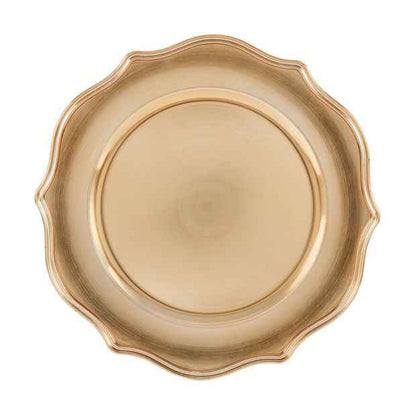 Gold Look Wavy Charger Plate - Anko