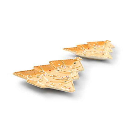 Set of 2 Gingerbread Tree Side Plates - Anko