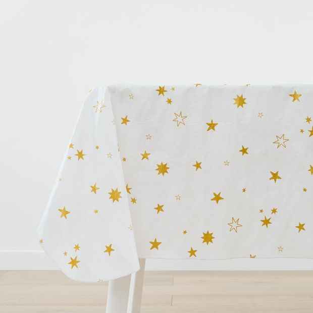 Gold Star Flannel Back Tablecloth - Anko